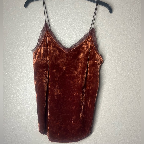 Kimchi Blue Tops - Kimchi Blue burnt orange velvet tank